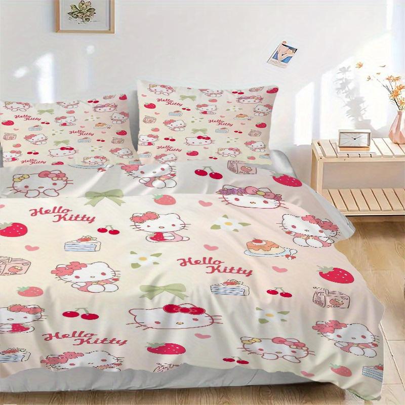 3pcs Dessert Hello Kitty Bedding Set, Including 1 Quilt Cover and 2 Pillow Shams, Without Filling, Soft and Comfortable Home Bedroom Fabric, 135x200cm
3pcs Dessert Hello Kitty Bedding Set, Including 1 Quilt Cover and 2 Pillow Shams, Without Filling, Soft and Comfortable Home Bedroom Fabric, 135x200cm