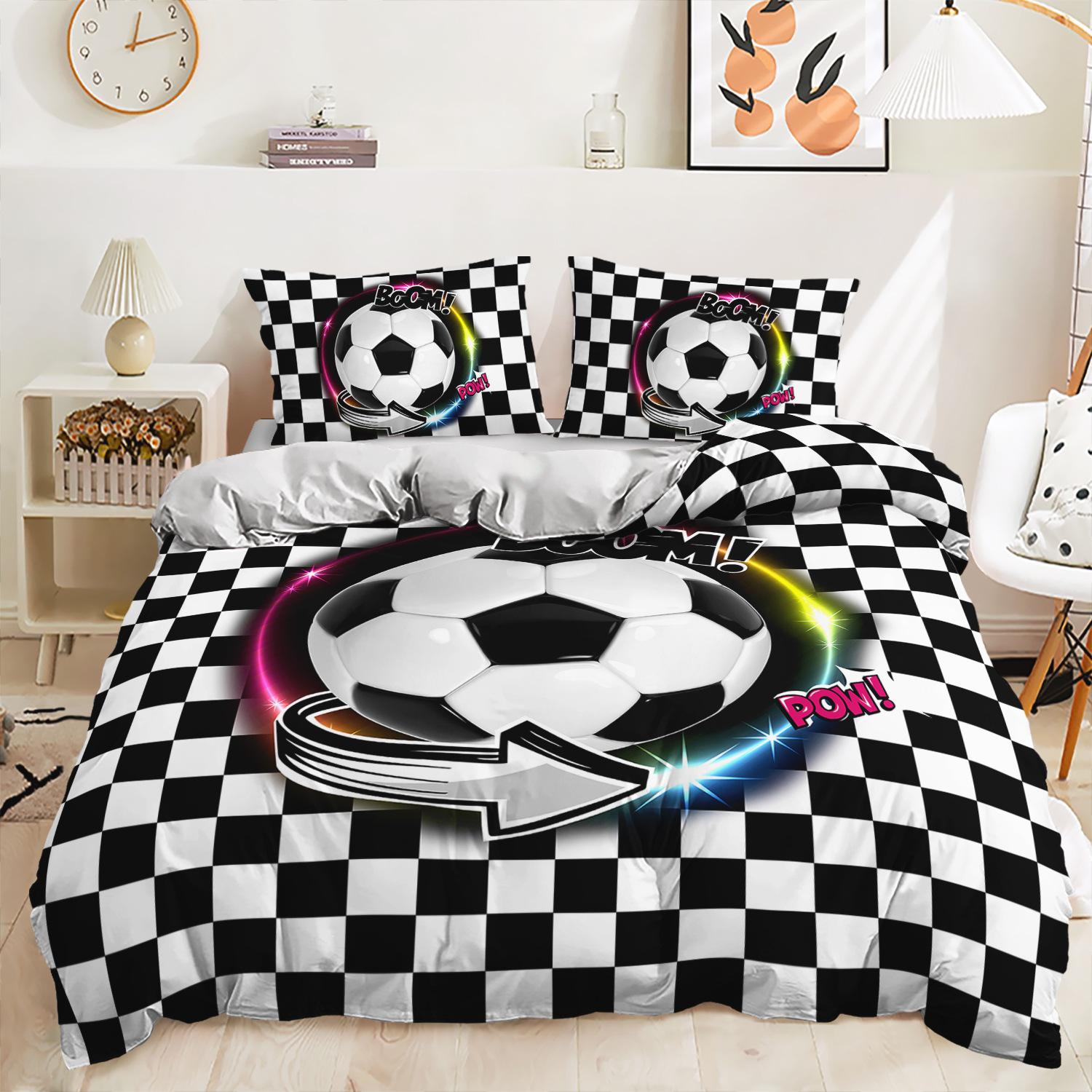 Quilt Cover Three-Piece Quilt Cover European And American Kit Football Sports Digital Printing Bedding 135*200 (two-piece set) 90g
Quilt Cover Three-Piece Quilt Cover European And American Kit Football Sports Digital Printing Bedding 135*200 (two-piece set) 90g