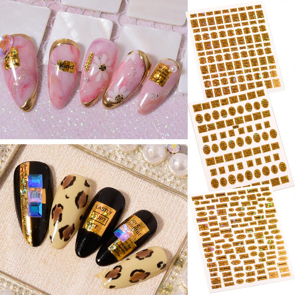 Self Adhesive Glitter Holographic Hot Stamping Letter Nail Patch DIY Nail Art Nail Stickers 925
Self Adhesive Glitter Holographic Hot Stamping Letter Nail Patch DIY Nail Art Nail Stickers 925