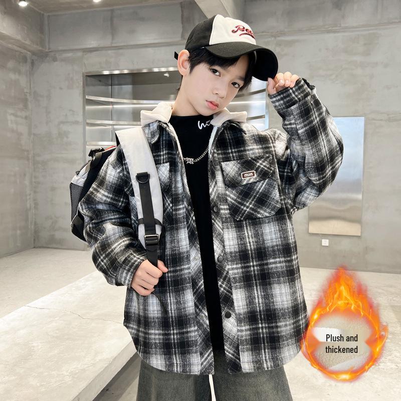 Boys Autumn/Winter 2025 Plaid Cotton-Padded Coat for Children 170 cm чорний
Boys Autumn/Winter 2025 Plaid Cotton-Padded Coat for Children 170 cm чорний