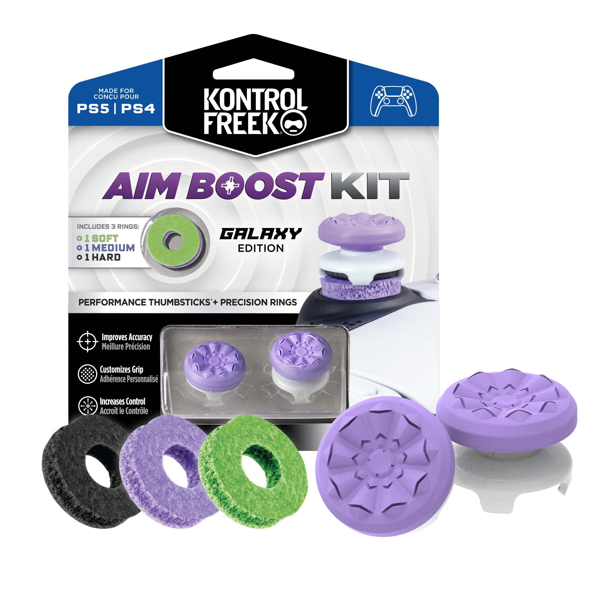 KontrolFreek Aim Boost Kit for PlayStation 5 and PlayStation 4 Controllers Includes Performance Thumbstick and Precision Rings Galaxy Edition (PS5)
KontrolFreek Aim Boost Kit for PlayStation 5 and PlayStation 4 Controllers Includes Performance Thumbstick and Precision Rings Galaxy Edition (PS5)