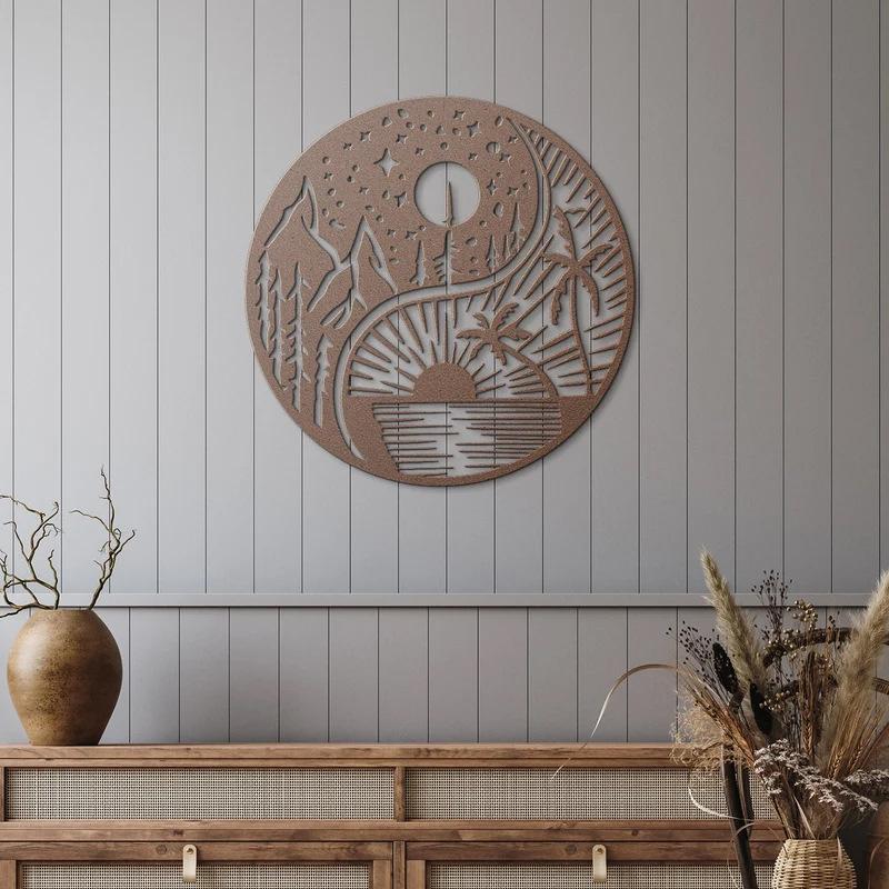 Металлический силуэт для украшения стен дома в минималистском стиле, украшения ручной работы 20*20CM