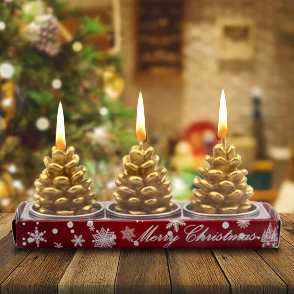 3Pcs Lovely Christmas Candle Set Decorative Tealight Ornament Portable for Home Decor Kids Pine Cone
3Pcs Lovely Christmas Candle Set Decorative Tealight Ornament Portable for Home Decor Kids Pine Cone