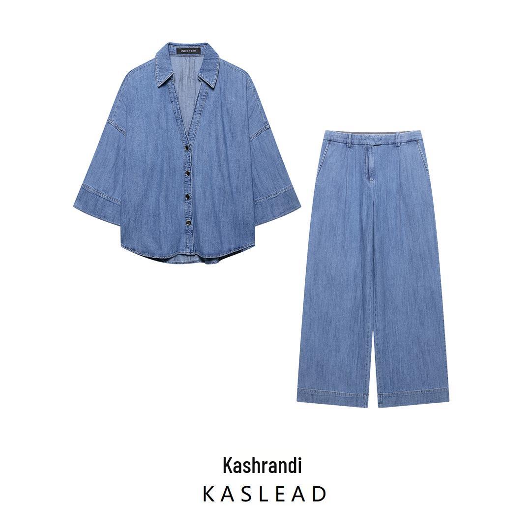 Spring 2025 Women s European and American Style Wide Sleeve Denim Shirt with Casual Long Pants XS
Spring 2025 Women s European and American Style Wide Sleeve Denim Shirt with Casual Long Pants XS