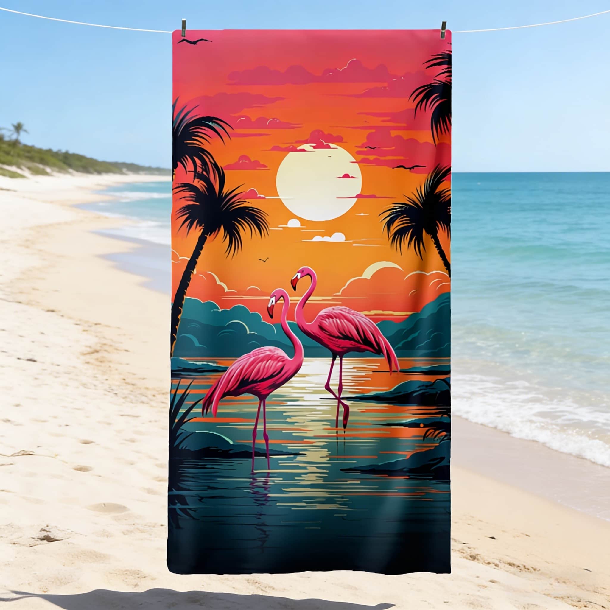 Flamingo Sunset Beach Towel Quick Dry Sand Free Microfiber Absorbent Lightweight for Summer Pool Travel Vacation W40*H60(CM)
Flamingo Sunset Beach Towel Quick Dry Sand Free Microfiber Absorbent Lightweight for Summer Pool Travel Vacation W40*H60(CM)