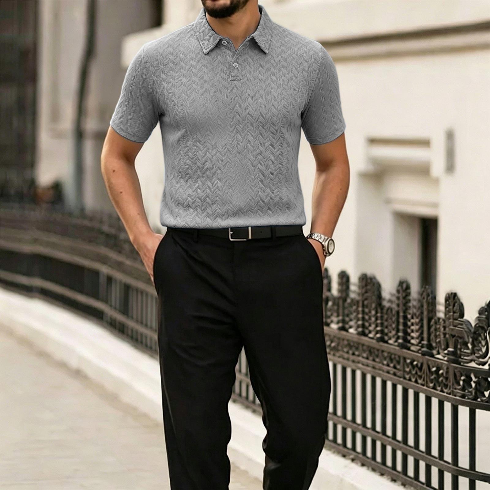 Men s Summer Short Sleeve Polo Shirt Casual Lightweight Breathable Fabric Soft Texture Comfortable Fit Classic Collar Design L
Men s Summer Short Sleeve Polo Shirt Casual Lightweight Breathable Fabric Soft Texture Comfortable Fit Classic Collar Design L