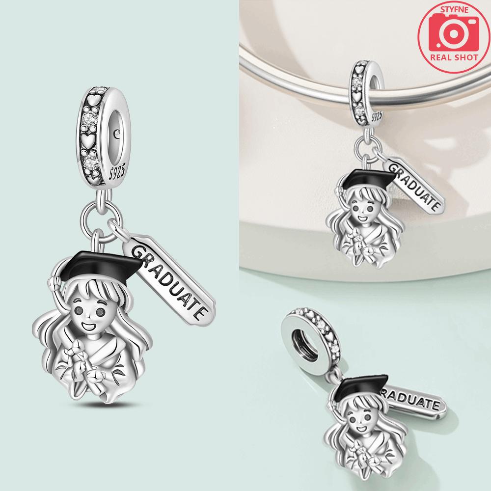 Silver 925 Graduation Season Series Excellent Girl Bachelor s Hat Pendant Charms Beads Fit Bracelet DIY Jewelry Gift For Women
Silver 925 Graduation Season Series Excellent Girl Bachelor s Hat Pendant Charms Beads Fit Bracelet DIY Jewelry Gift For Women