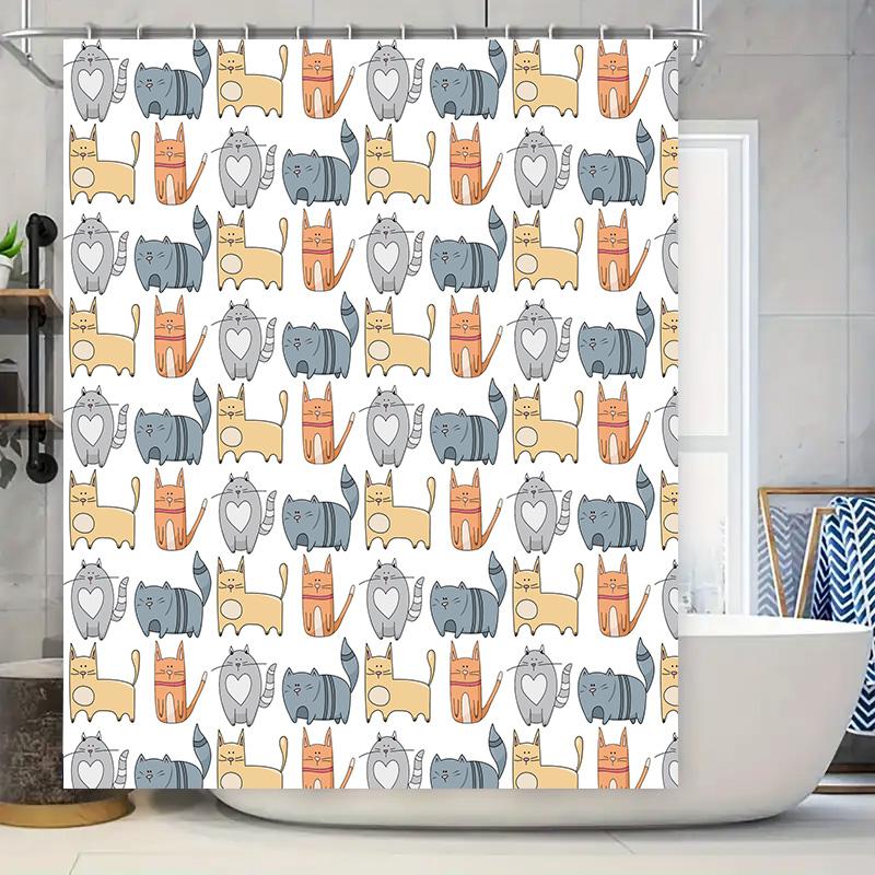 Cat Pattern Shower Curtain Waterproof Fabric Bathroom Decor Home Accessories White Multicolor Design W60H190(CM)-1 Pcs
Cat Pattern Shower Curtain Waterproof Fabric Bathroom Decor Home Accessories White Multicolor Design W60H190(CM)-1 Pcs