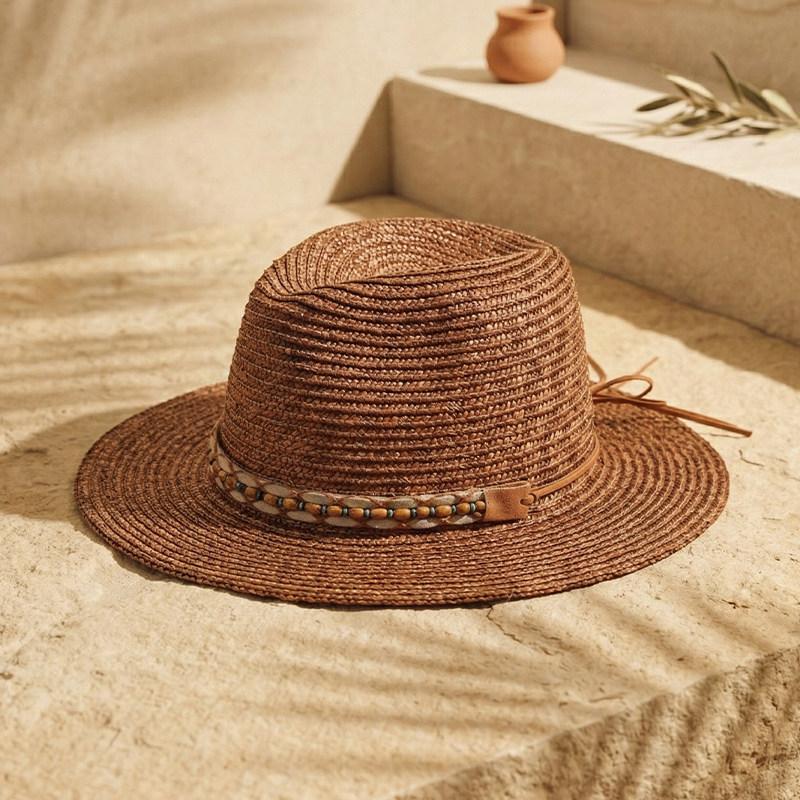 USPOP Vintage Brown Panama Straw Hat for Women Summer Beach Vacation Sun Hat 55-57 cm adjustable темно-коричневого кольору
USPOP Vintage Brown Panama Straw Hat for Women Summer Beach Vacation Sun Hat 55-57 cm adjustable темно-коричневого кольору