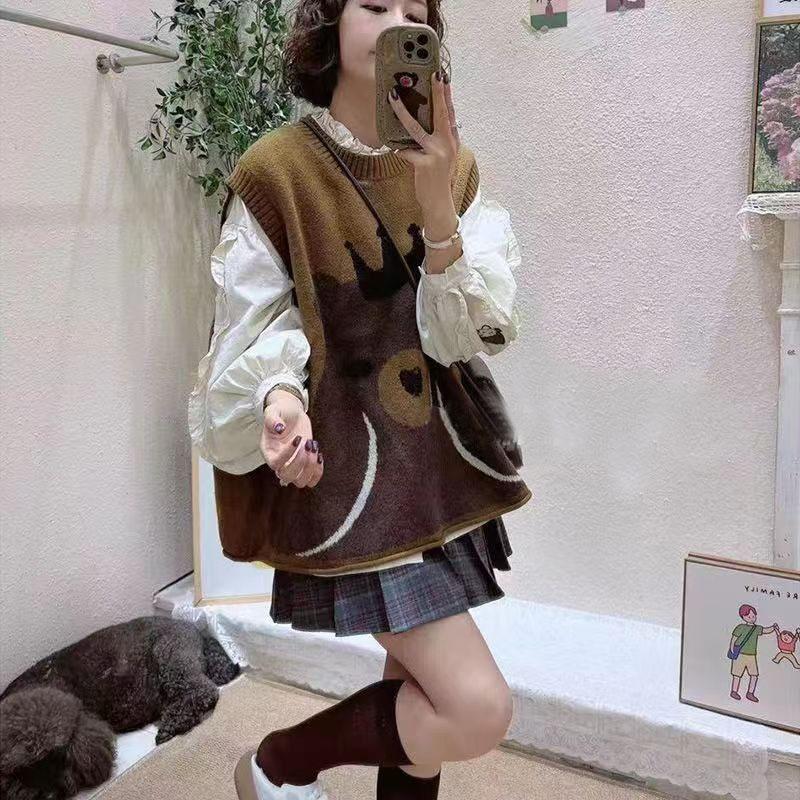 Жаккардовый вязаный жилет для женщин на весну и осень, новый свободный свитер без рукавов, жилет-бретелька, жилет снаружи One Size коричневый
Жаккардовый вязаный жилет для женщин на весну и осень, новый свободный свитер без рукавов, жилет-бретелька, жилет снаружи One Size коричневый