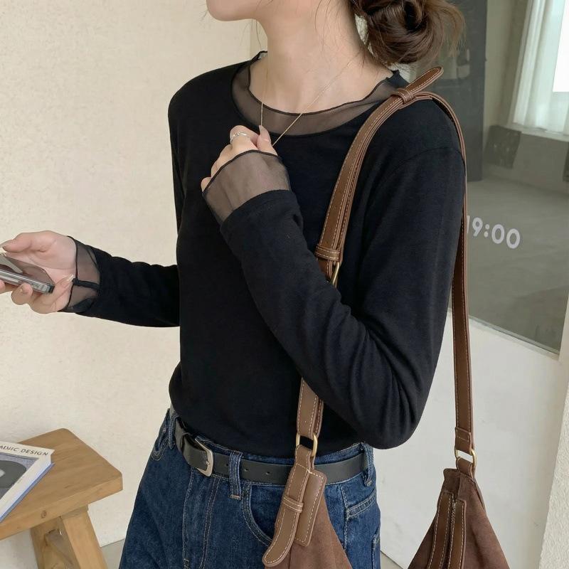 Women s Long Sleeve Lace Mesh Base Shirt - Autumn/Winter, Round Neck, Brushed Double-Sided Velvet. L чёрный
Women s Long Sleeve Lace Mesh Base Shirt - Autumn/Winter, Round Neck, Brushed Double-Sided Velvet. L чёрный