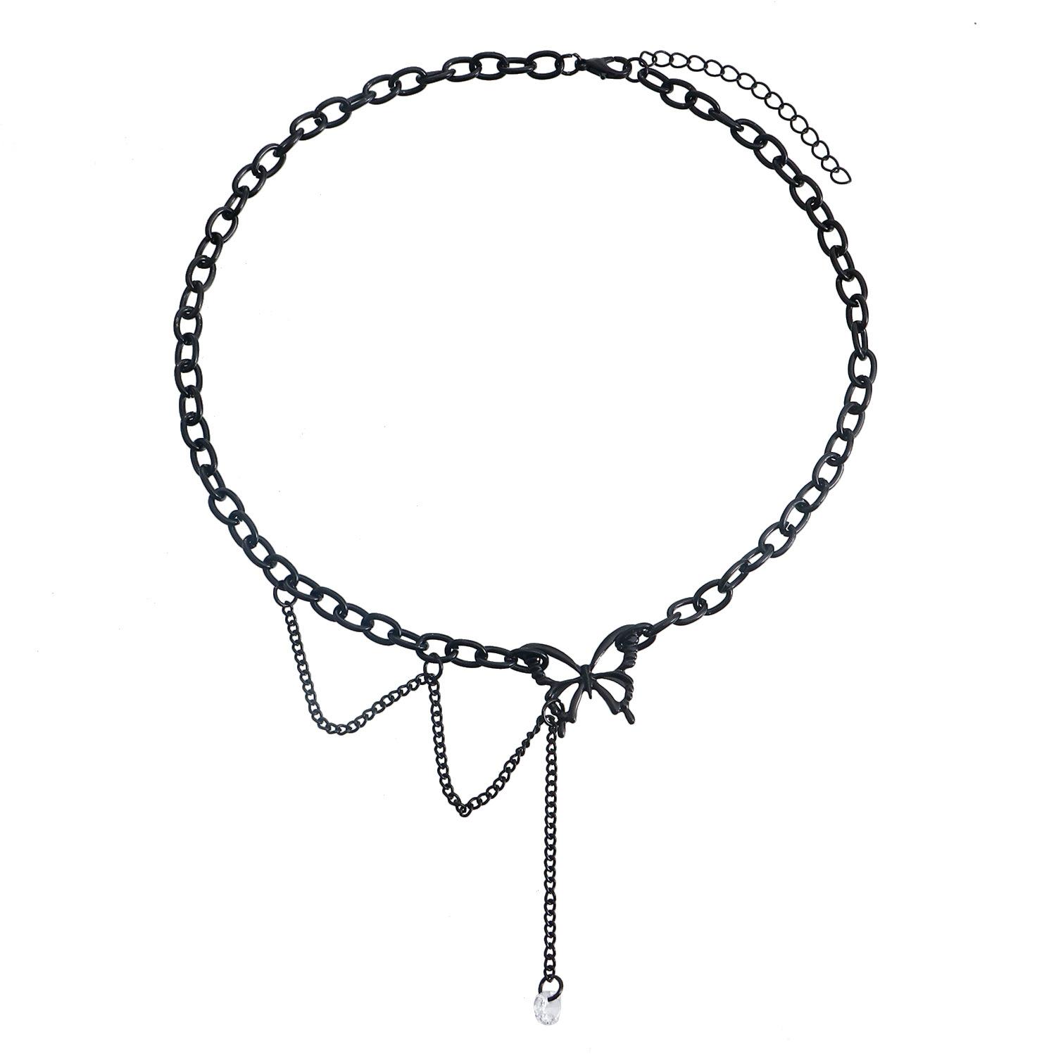 Hip-hop minimalist design swimming black chain collarbone neck chain, retro hollow butterfly necklace чёрный
Hip-hop minimalist design swimming black chain collarbone neck chain, retro hollow butterfly necklace чёрный