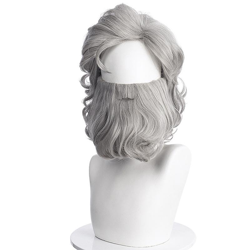 Synthetic Wizard Beard and Wig Sets Short Gray Old Man Curly Wig Costume Zeus Cosplay Suit Grey for Men Carnival Christmas Party сірий колір
Synthetic Wizard Beard and Wig Sets Short Gray Old Man Curly Wig Costume Zeus Cosplay Suit Grey for Men Carnival Christmas Party сірий колір