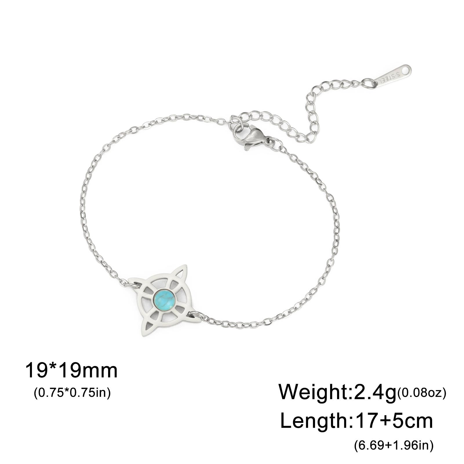 LIKGREAT Celtic Witch Knot Blue Stone Double Chain Bracelet for Women Stainless Steel Crescent Moon Charm Jewelry Chirstmas Gift Steel Color&17-22cm
LIKGREAT Celtic Witch Knot Blue Stone Double Chain Bracelet for Women Stainless Steel Crescent Moon Charm Jewelry Chirstmas Gift Steel Color&17-22cm