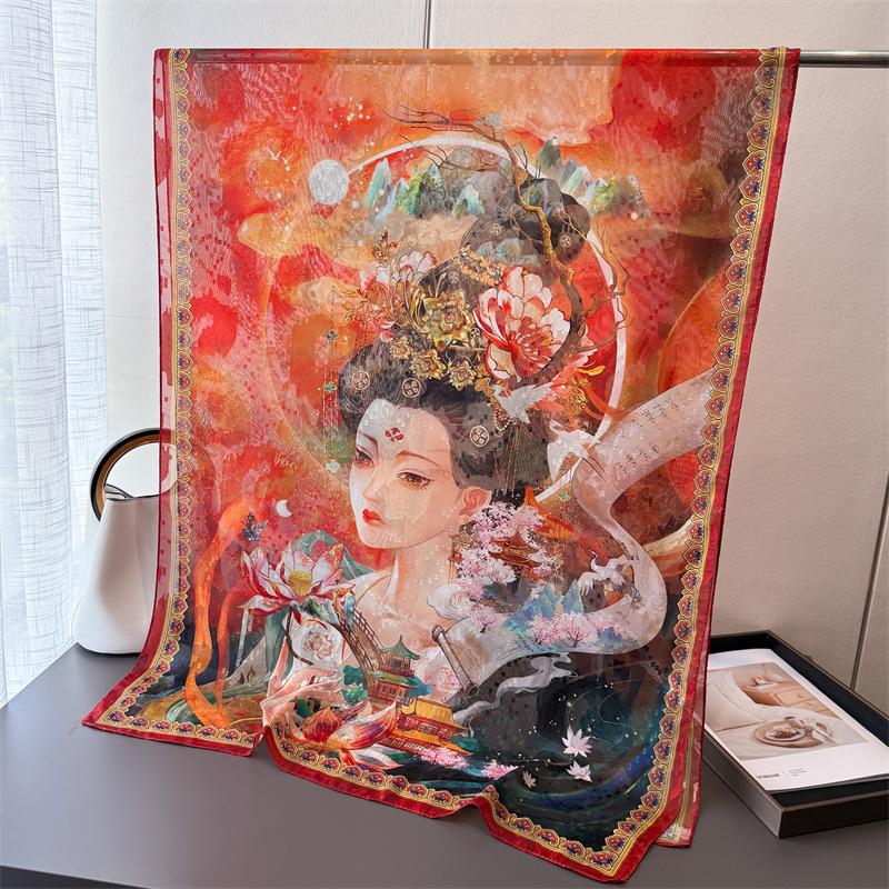 Tang Yun Huashang Printing Flower Cutting Spring And Summer Silk Scarf Large Long Scarf High-End Travel Shawl Sun Protection Women S Scarf Headscarf 180*70cm
Tang Yun Huashang Printing Flower Cutting Spring And Summer Silk Scarf Large Long Scarf High-End Travel Shawl Sun Protection Women S Scarf Headscarf 180*70cm