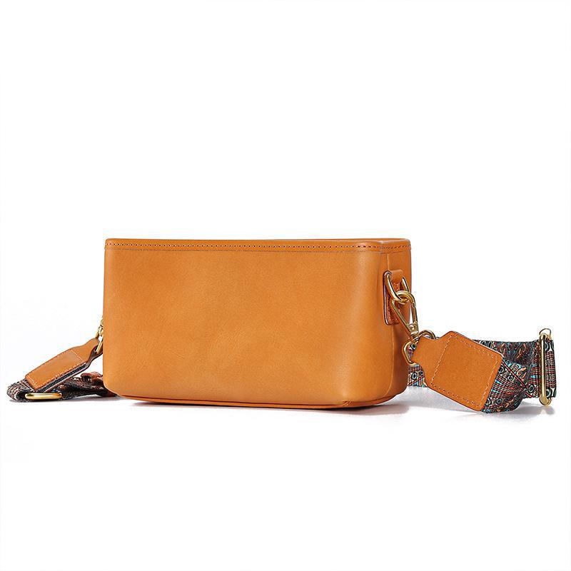 Женская сумка Johnature из натуральной кожи, богемный ремешок на плечо в стиле ретро, маленькие квадратные сумки на плечо и через плечо из натуральной яловой кожи жёлтый