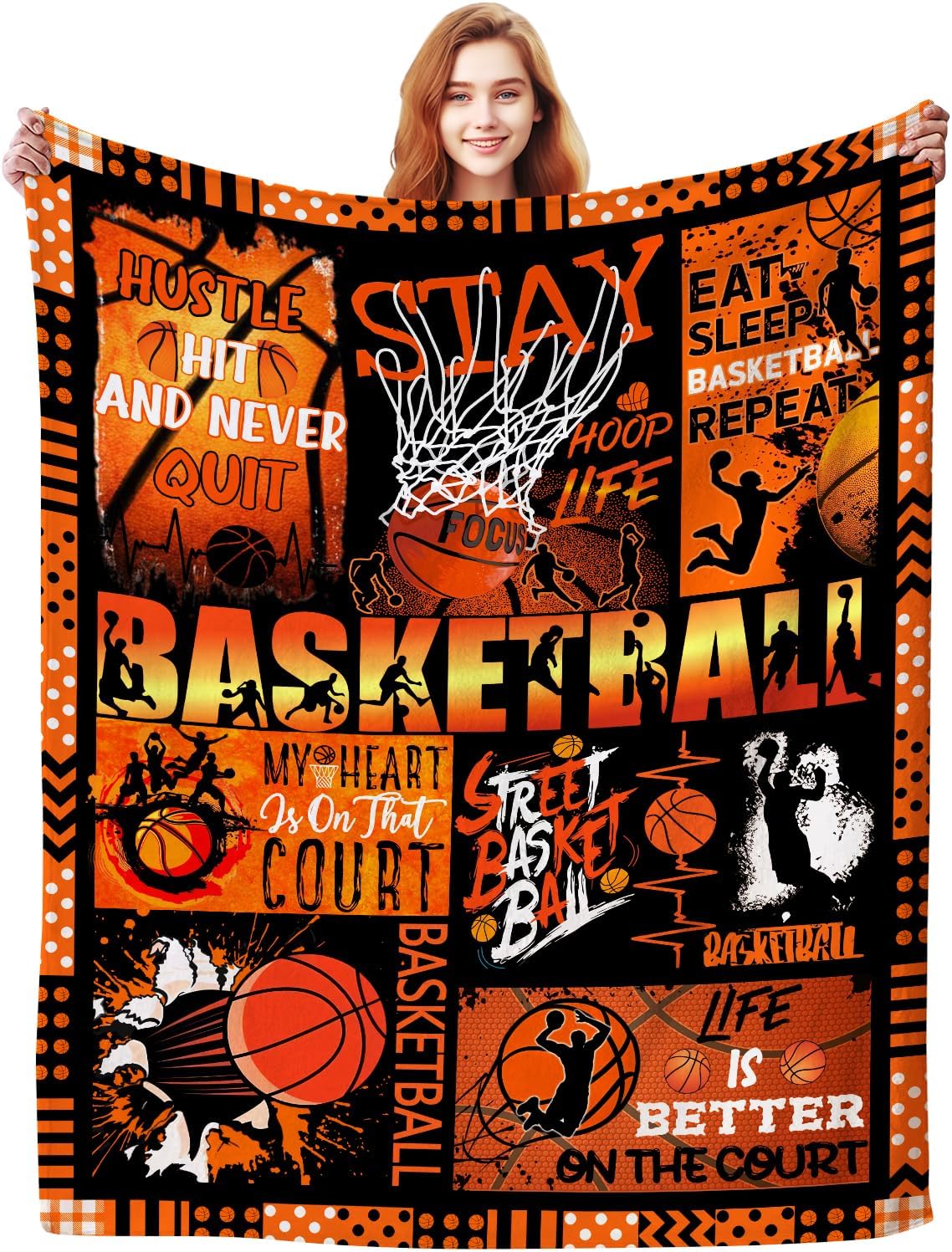 Basketball Blanket for Girls Boys Team,Warm Sport Ball Throw Blankets Bed Bedding Sofa Basketball Gifts for Adults Women Men 70x100cm
Basketball Blanket for Girls Boys Team,Warm Sport Ball Throw Blankets Bed Bedding Sofa Basketball Gifts for Adults Women Men 70x100cm