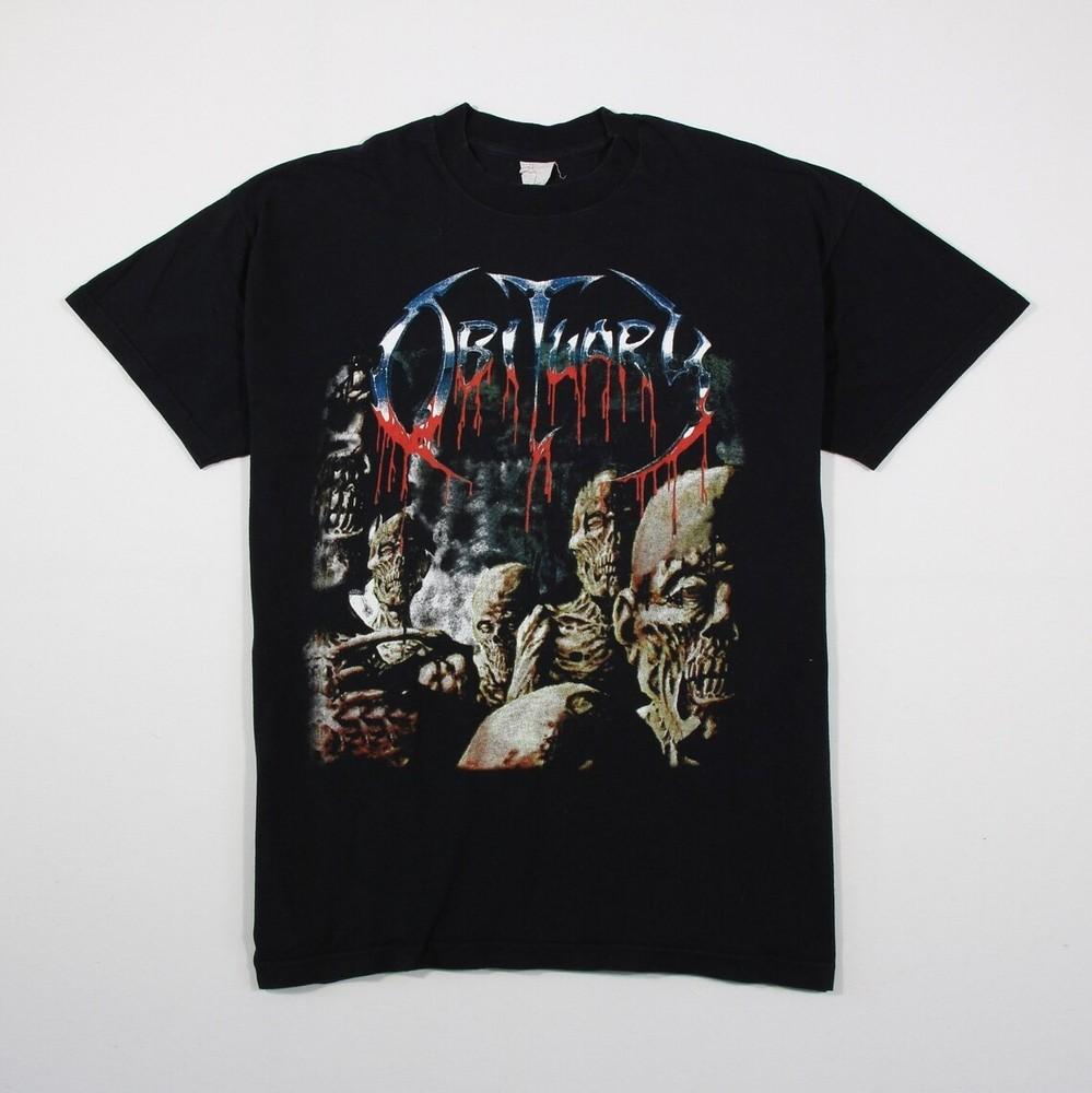 Винтажная футболка метал-группы Obituary 90-х, однострочная печать, размеры S-5XL, унисекс XL
Винтажная футболка метал-группы Obituary 90-х, однострочная печать, размеры S-5XL, унисекс XL