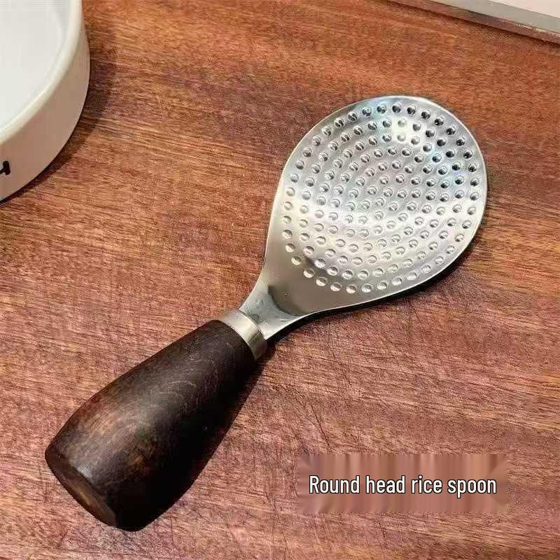 304 Stainless Steel Non-Stick Rice Spoon with Wooden Handle, Standable Design for Home Use
304 Stainless Steel Non-Stick Rice Spoon with Wooden Handle, Standable Design for Home Use