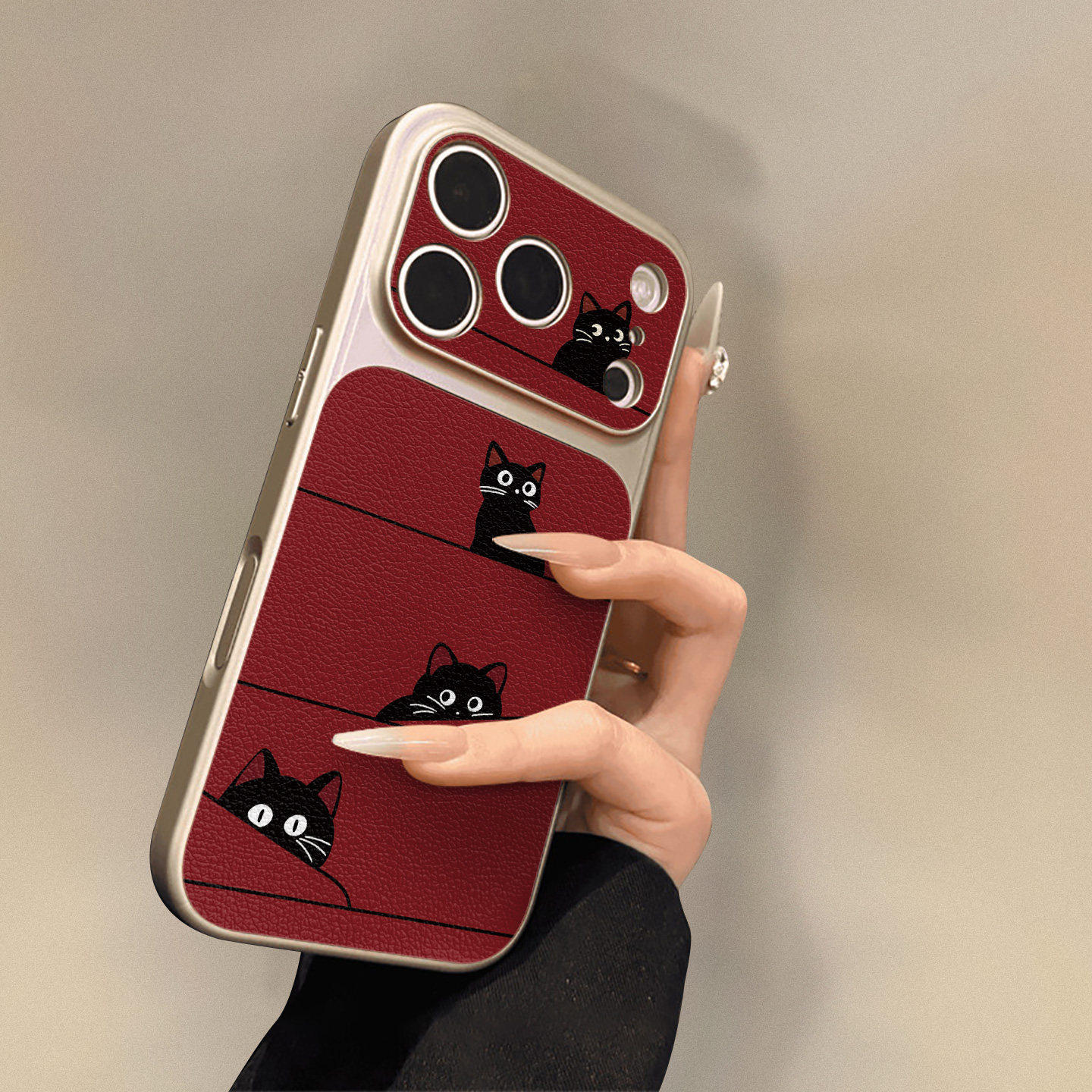 Black cat on red background is suitable for iPhone17promax mobile phone case Apple s new niche leather case apple 13
Black cat on red background is suitable for iPhone17promax mobile phone case Apple s new niche leather case apple 13