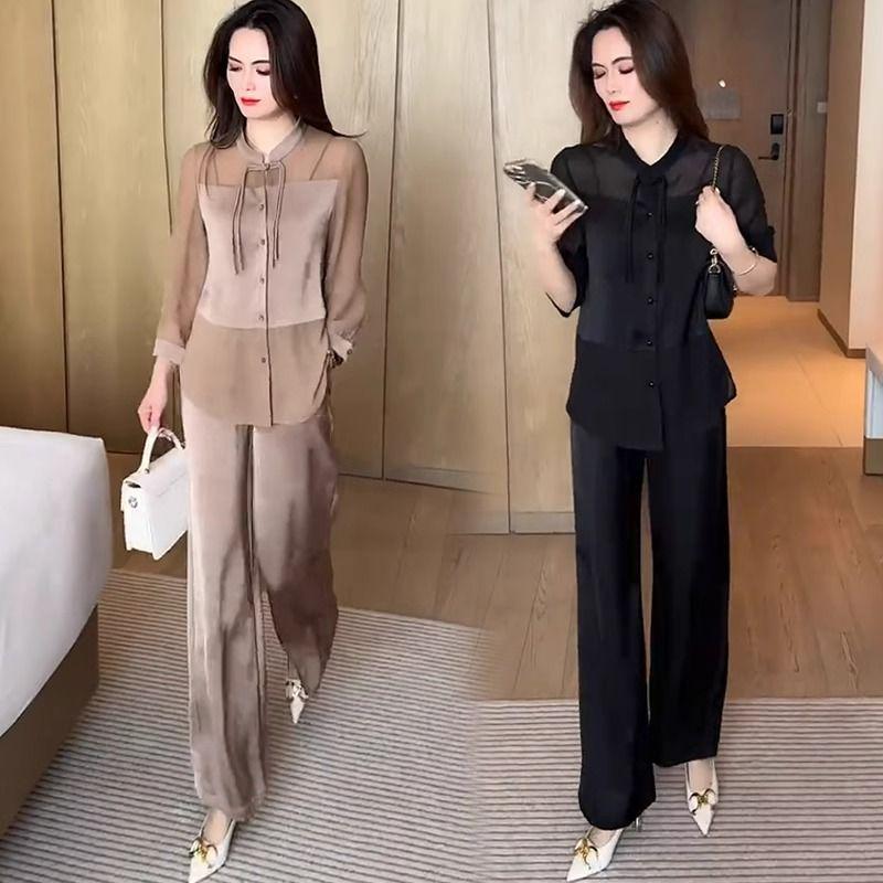 2025 Summer Slimming Chinese Style Frog Button Two-Piece Set: Shirt & Wide-Leg Pants M (Up to 100 Jin)
2025 Summer Slimming Chinese Style Frog Button Two-Piece Set: Shirt & Wide-Leg Pants M (Up to 100 Jin)