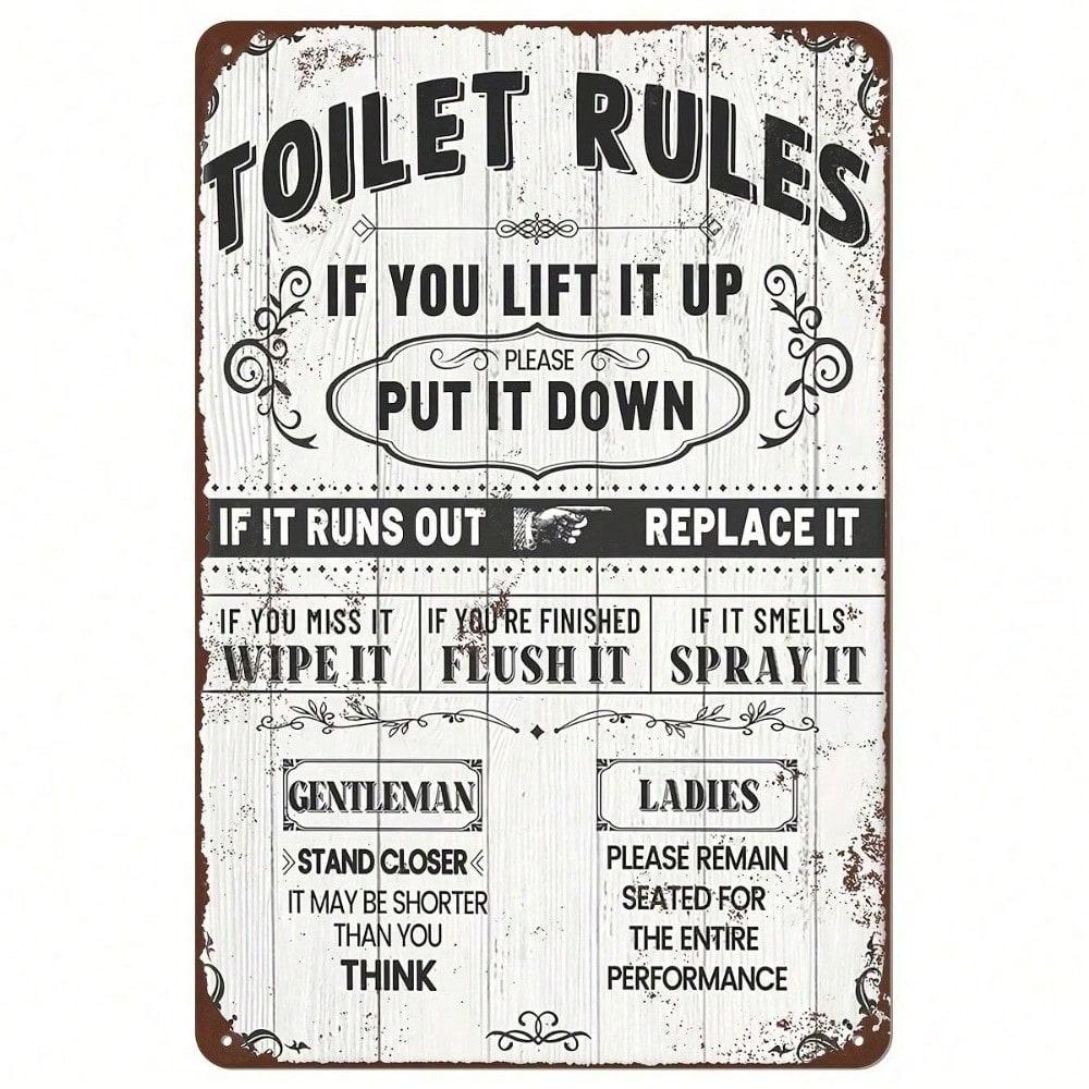 Tin Sign Bathroom Rules Vintage Metal Wall Art Rustic Home Decor 20x30cm різнокольоровий
Tin Sign Bathroom Rules Vintage Metal Wall Art Rustic Home Decor 20x30cm різнокольоровий
