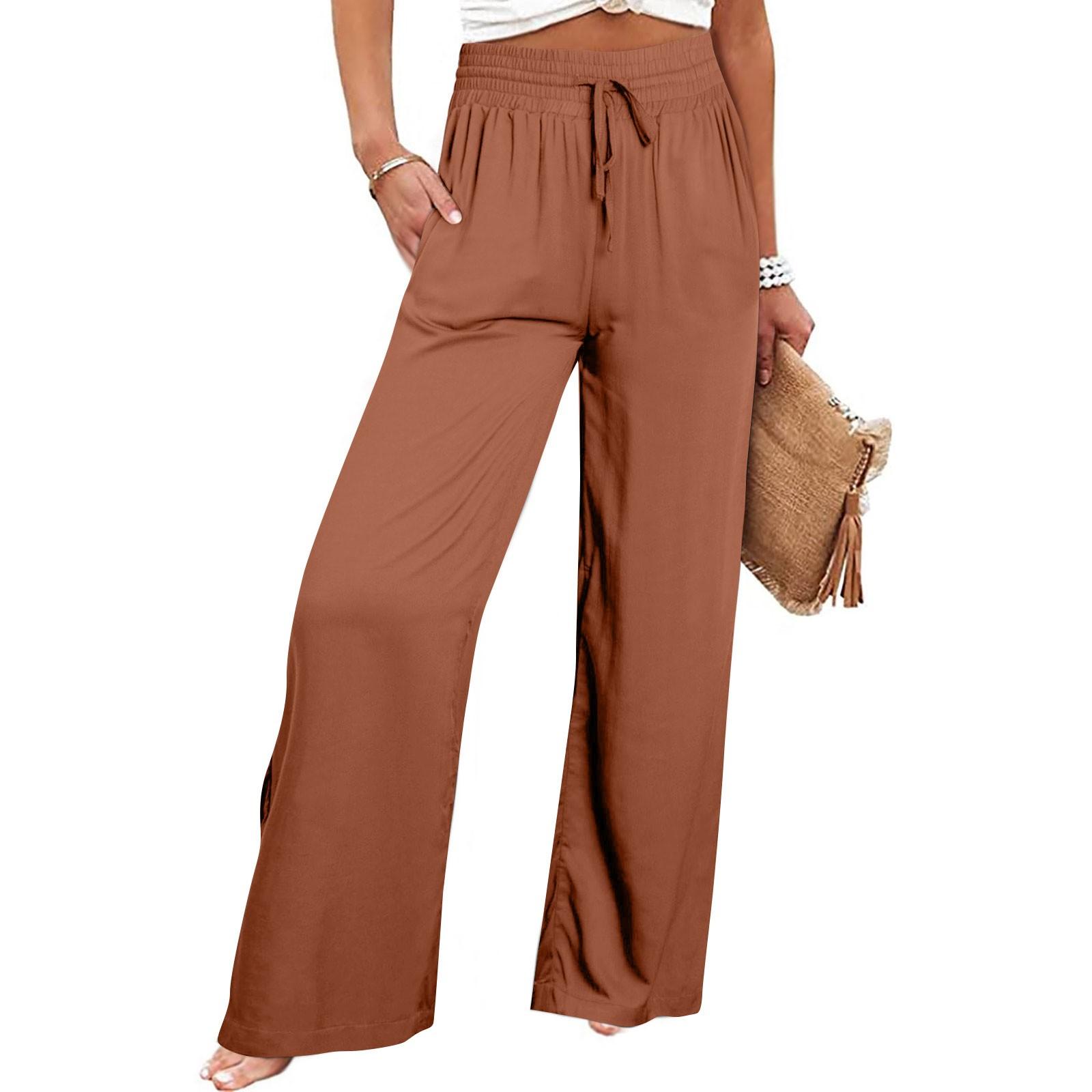 Жіночі широкі брюки з високою еластичною талією, брюки Palazzo Pants, повсякденні вільні зручні штани з кишенями XXL
Жіночі широкі брюки з високою еластичною талією, брюки Palazzo Pants, повсякденні вільні зручні штани з кишенями XXL