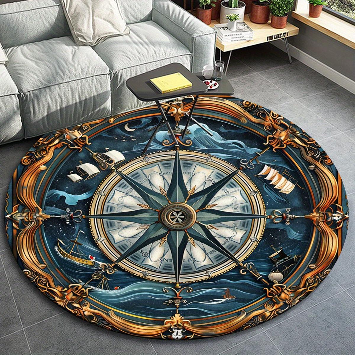 1pc Navigation Compass Pattern Round Floor Mat, Non-slip for Living Room Bedroom Chair Carpets Home Decor Gifts, Home Decor Room Decor Outdo 80cm by 80cm
1pc Navigation Compass Pattern Round Floor Mat, Non-slip for Living Room Bedroom Chair Carpets Home Decor Gifts, Home Decor Room Decor Outdo 80cm by 80cm