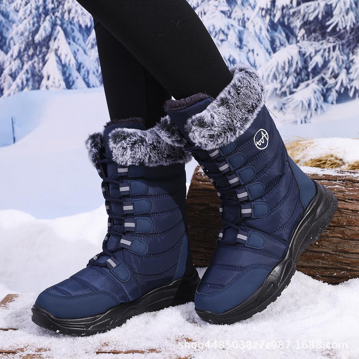 Женские зимние теплые ботинки для снега, нескользящие, водонепроницаемые, до середины голени, ботинки с подкладкой из искусственного меха, походные ботинки на шнуровке для женщин 45
Женские зимние теплые ботинки для снега, нескользящие, водонепроницаемые, до середины голени, ботинки с подкладкой из искусственного меха, походные ботинки на шнуровке для женщин 45