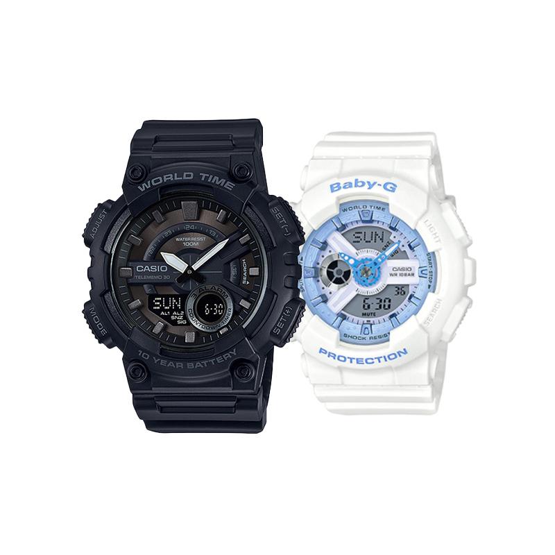 Casio Little Black Warrior White and Blue Classic Pointer Dual Display Dial Quartz Movement Japanese and Korean Watch Uniform AEQ-110W-1B&BA-110BE-7A чорний
Casio Little Black Warrior White and Blue Classic Pointer Dual Display Dial Quartz Movement Japanese and Korean Watch Uniform AEQ-110W-1B&BA-110BE-7A чорний