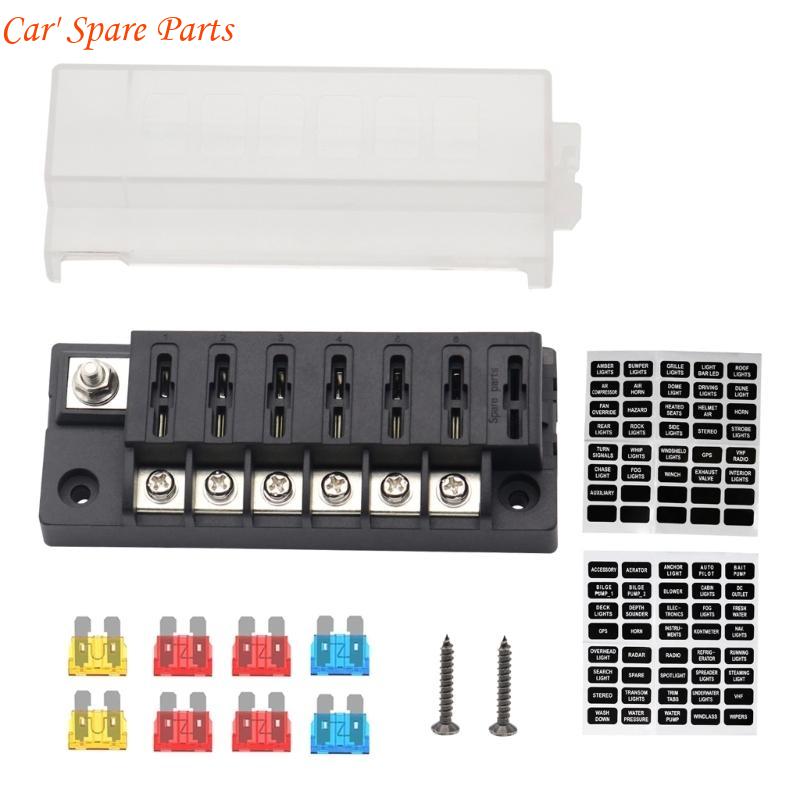 Y4UA 6 Way Car Boats Blade Fuses Box Block Holder 32V Power Distribution Panel Board
Y4UA 6 Way Car Boats Blade Fuses Box Block Holder 32V Power Distribution Panel Board