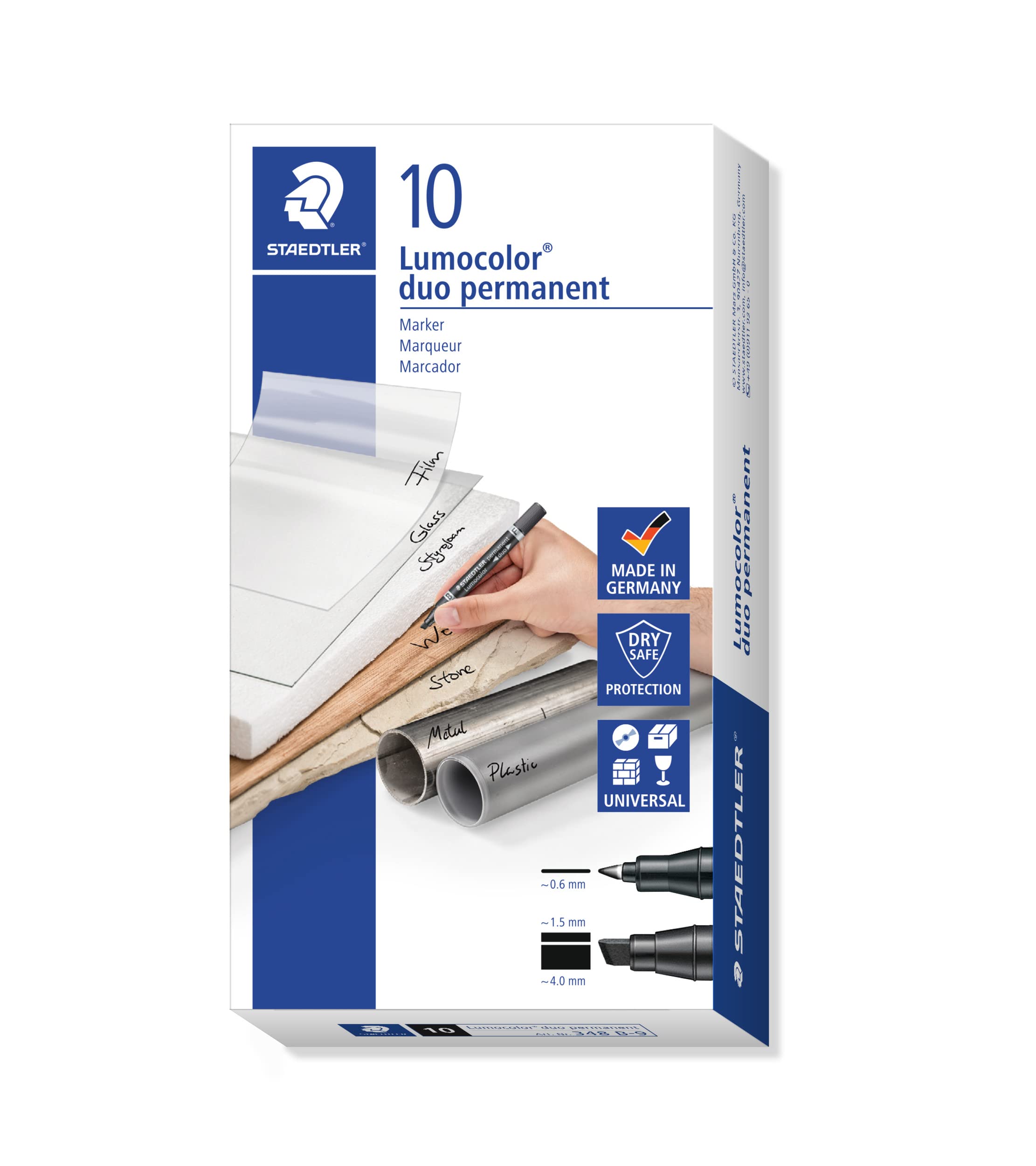 Ручка Staedtler Lumocolor Duo толстая двухцветная черная 10 шт. 348 на масляной основе B-910 чёрный
Ручка Staedtler Lumocolor Duo толстая двухцветная черная 10 шт. 348 на масляной основе B-910 чёрный