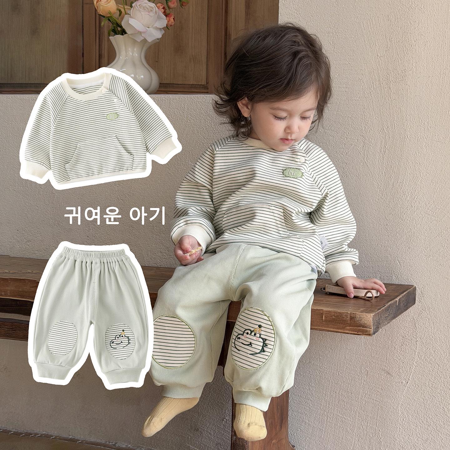 Children s Cartoon Striped Top & Pants Set - Spring/Autumn 100cm світло-зелений колір
Children s Cartoon Striped Top & Pants Set - Spring/Autumn 100cm світло-зелений колір