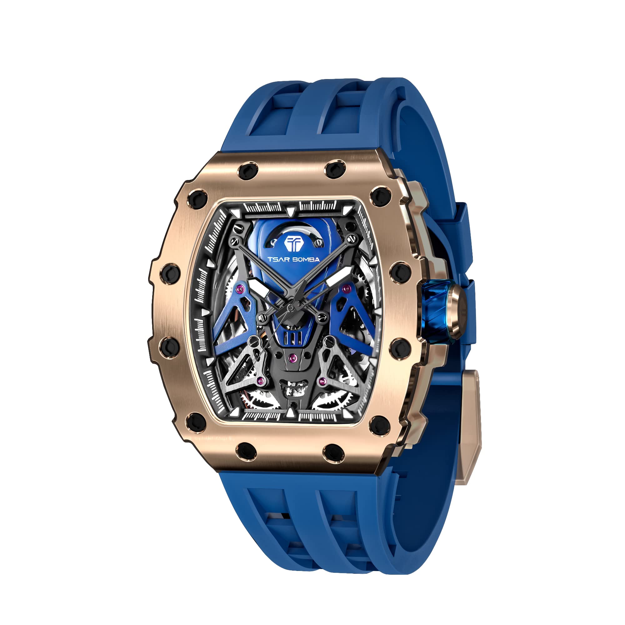 TSAR BOMBA Watch Business 50M Water Resistant Skeleton Watch Стильний чоловічий годинник Tonneau Tonneau з нержавіючої сталі, японський механізм, блакитний
TSAR BOMBA Watch Business 50M Water Resistant Skeleton Watch Стильний чоловічий годинник Tonneau Tonneau з нержавіючої сталі, японський механізм, блакитний
