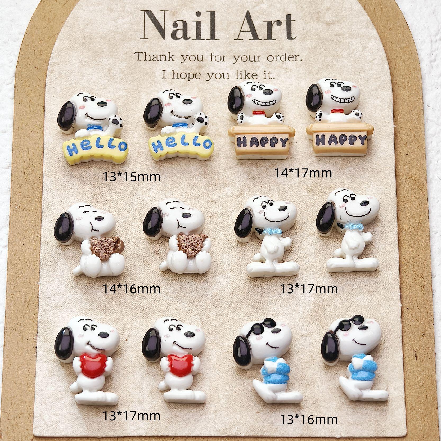 Snoopy Puppy Cartoon Resin Nail Art Accessories - Cute DIY Press-On Nails with Cream Glue.
Snoopy Puppy Cartoon Resin Nail Art Accessories - Cute DIY Press-On Nails with Cream Glue.