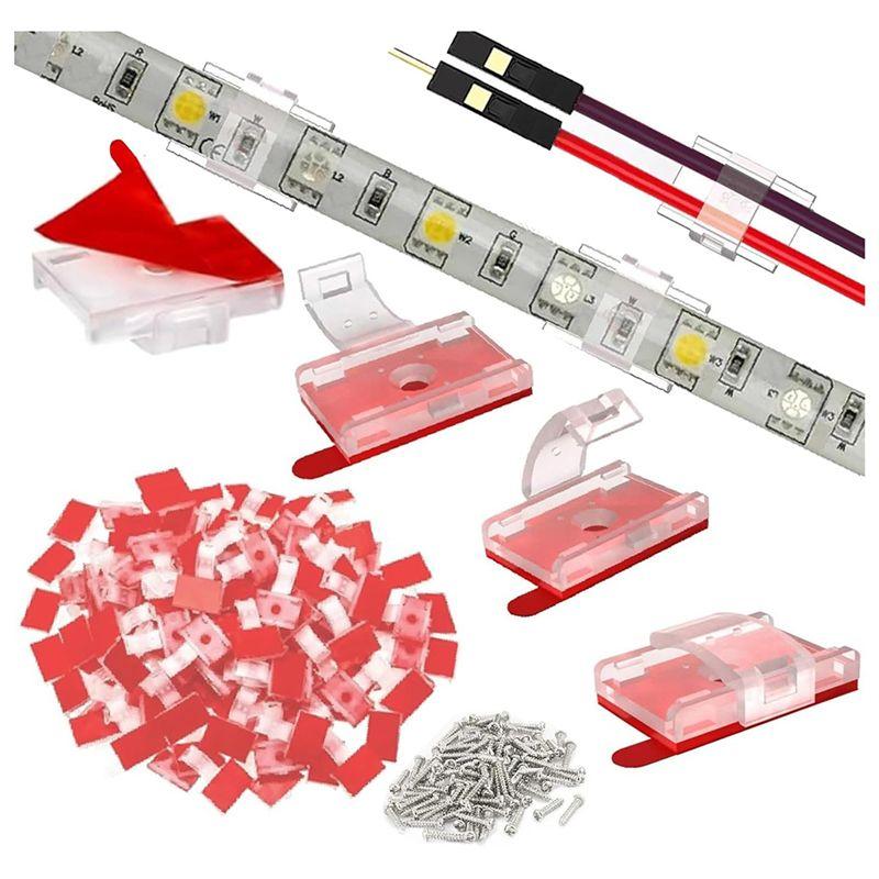 AEE2-100PCS Mounting Clips For LED Light Strips With Self-Adhesive Tape + Screw Light Clips For Indoor Light Strips
AEE2-100PCS Mounting Clips For LED Light Strips With Self-Adhesive Tape + Screw Light Clips For Indoor Light Strips