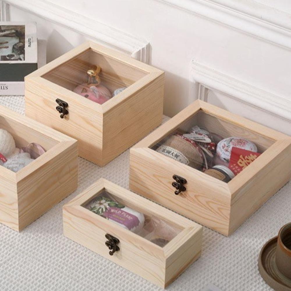 Retro Wooden Storage Box High-Visibility Desktop Organizer Clamshell Container Jewelry Box Home S
Retro Wooden Storage Box High-Visibility Desktop Organizer Clamshell Container Jewelry Box Home S