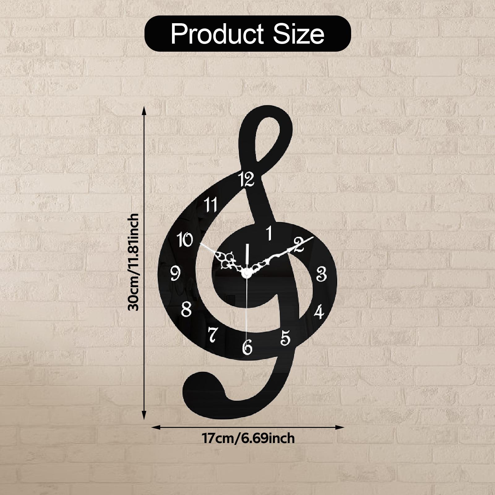 Modern Music Note Wall Clock Decorative Silent Non-Ticking Clock Artistic Musical Wall Art Decor Gift for Piano Room Studio
Modern Music Note Wall Clock Decorative Silent Non-Ticking Clock Artistic Musical Wall Art Decor Gift for Piano Room Studio