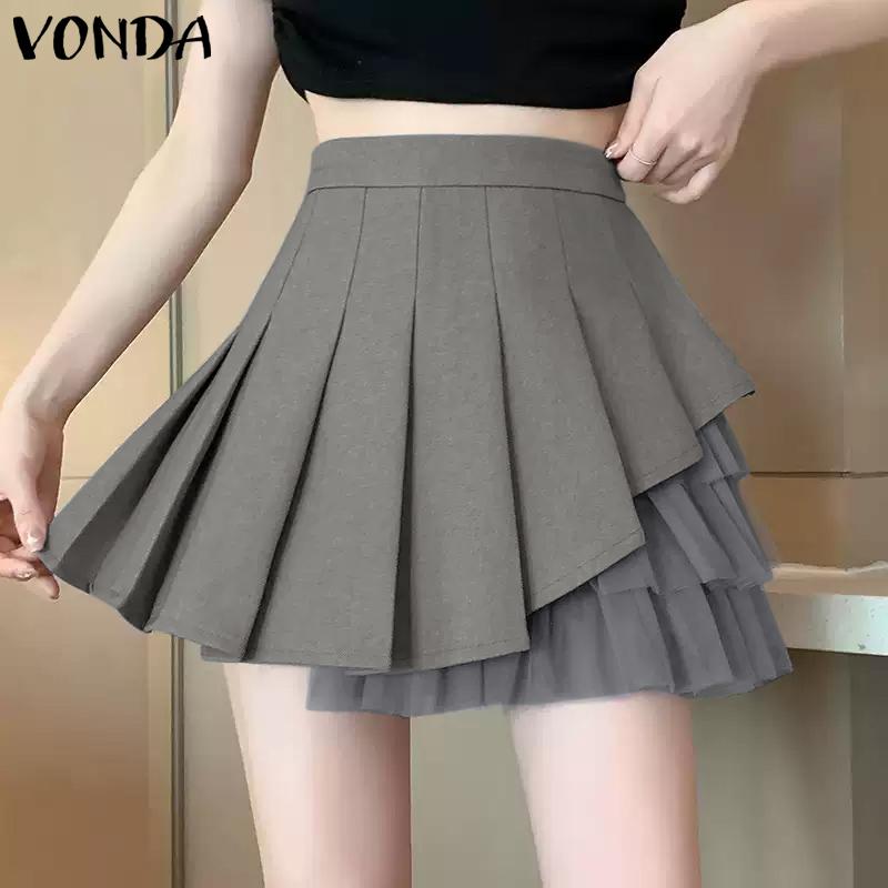 VONDA Women Zipper Up Waist Solid Color Mesh Patchwork Mini Pleated Skirts 2XL армія зелений колір
VONDA Women Zipper Up Waist Solid Color Mesh Patchwork Mini Pleated Skirts 2XL армія зелений колір