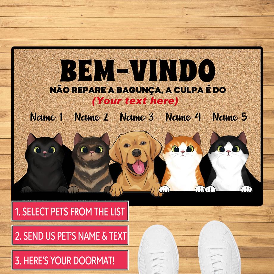 Personalized Dog Cat Doormat Bem-Vindo Custom Pet Mat Rug Carpet Floor Mats Gift For Pet Lovers Home Warming Decor Accessory 40x60cm
Personalized Dog Cat Doormat Bem-Vindo Custom Pet Mat Rug Carpet Floor Mats Gift For Pet Lovers Home Warming Decor Accessory 40x60cm
