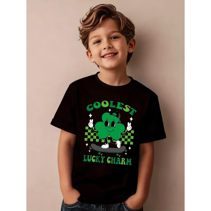 European sizes Children Boys St. Patrick s Day Lucky Charm Four- Clover & Skate Gesture Graphic T-Shirt - Short Sleeve Summer Top with Lucky Clovers 98cm чёрный
European sizes Children Boys St. Patrick s Day Lucky Charm Four- Clover & Skate Gesture Graphic T-Shirt - Short Sleeve Summer Top with Lucky Clovers 98cm чёрный
