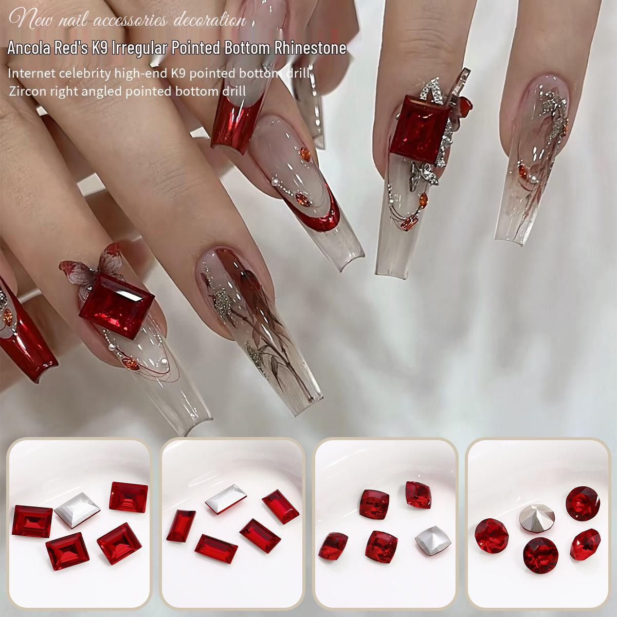 Nail Art Red Heart & Octagon Rhinestones - Asymmetrical, Fat Square Decorations, 5pcs
Nail Art Red Heart & Octagon Rhinestones - Asymmetrical, Fat Square Decorations, 5pcs