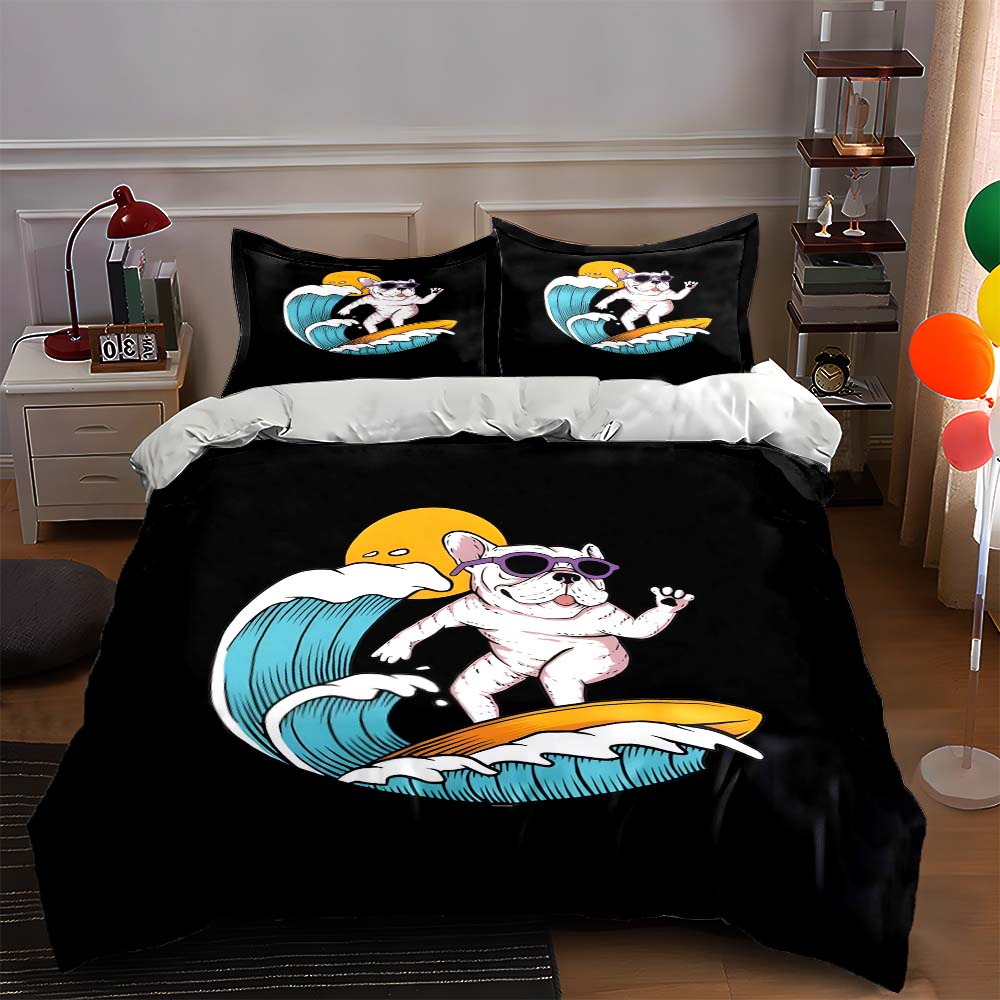 Surfer bulldog design. Bedding Duvet cover sets Duvet covers Pillowcases gifts (1 * Duvet Cover 2 * Pillowcases, without duvet insert) 135x200cm
Surfer bulldog design. Bedding Duvet cover sets Duvet covers Pillowcases gifts (1 * Duvet Cover 2 * Pillowcases, without duvet insert) 135x200cm