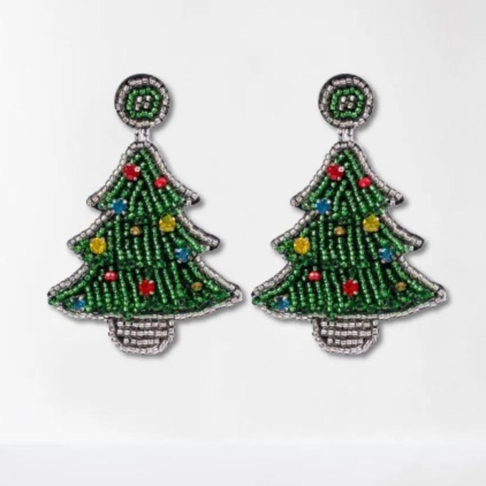 Xmas Handmade Beaded Ear Drop Green Christmas Tree Stud Earrings Merry Christmas Earrings Gift
Xmas Handmade Beaded Ear Drop Green Christmas Tree Stud Earrings Merry Christmas Earrings Gift
