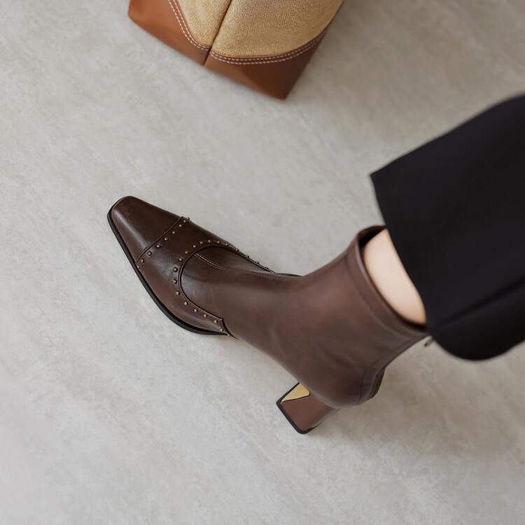 Модные Новые Осенне-Зимние Женские Ботинки Модные Ботинки с Заклепками Квадратный Носок Массивный Каблук Ботинки для Женщин Zapatos Mujer Высокий Каблук Эластичные Ботинки 42
Модные Новые Осенне-Зимние Женские Ботинки Модные Ботинки с Заклепками Квадратный Носок Массивный Каблук Ботинки для Женщин Zapatos Mujer Высокий Каблук Эластичные Ботинки 42