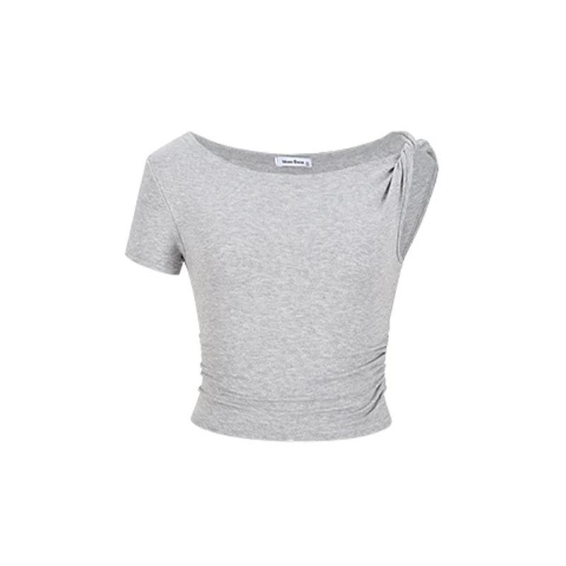American Spice Girl one-word collar T-shirt irregular slanted shoulder kinked short-sleeved T-shirt summer pure desire sweet and spicy style short top s 40-47.5kg серый
American Spice Girl one-word collar T-shirt irregular slanted shoulder kinked short-sleeved T-shirt summer pure desire sweet and spicy style short top s 40-47.5kg серый
