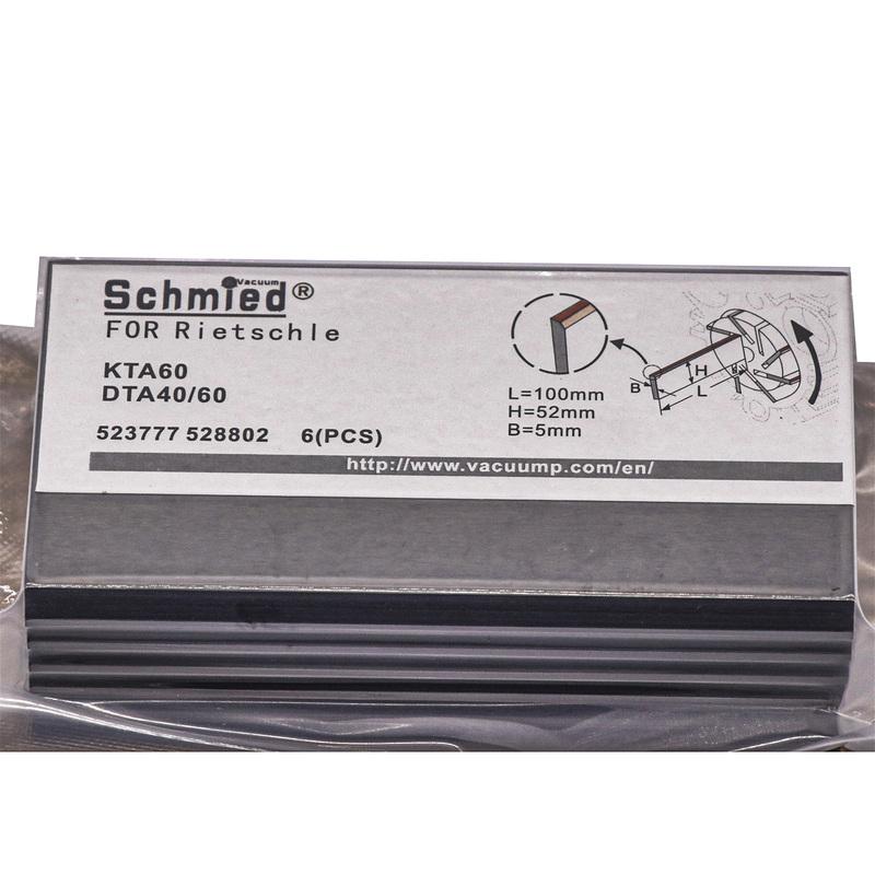 6Pcs Carbon Vanes 523777 528802 for Rietschle Vacuum Pump DTA40, DTA60, KTA60 100-52-5mm
6Pcs Carbon Vanes 523777 528802 for Rietschle Vacuum Pump DTA40, DTA60, KTA60 100-52-5mm