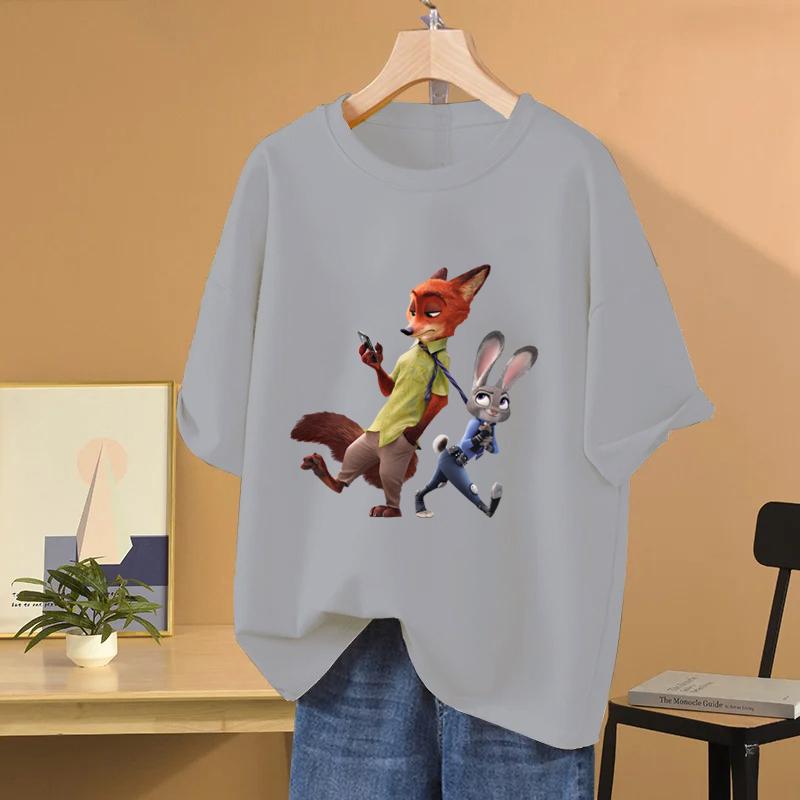 Zootopia Cartoon Anime Women Tshirt Summer Short Sleeve 100 Cotton Unisex Tee Shirts Tops 2025 New Fashion Couple Clothes Tops S
Zootopia Cartoon Anime Women Tshirt Summer Short Sleeve 100 Cotton Unisex Tee Shirts Tops 2025 New Fashion Couple Clothes Tops S