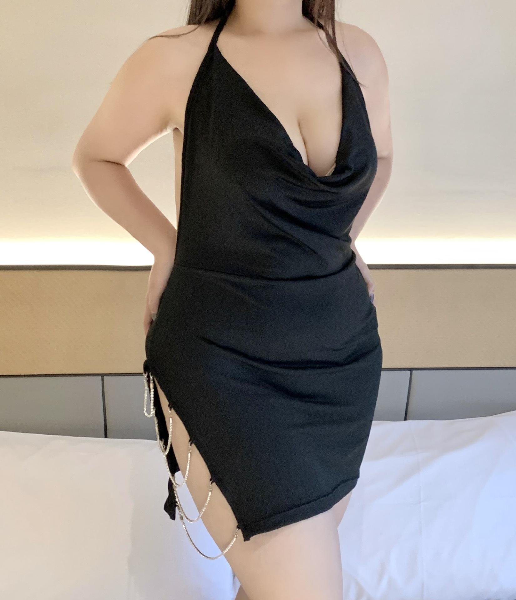 Large size sexy hot hollowed out backless hanging neck hip wrap fun tight hip wrap dress, dress tempting fat sister to gain weight M чёрный
Large size sexy hot hollowed out backless hanging neck hip wrap fun tight hip wrap dress, dress tempting fat sister to gain weight M чёрный