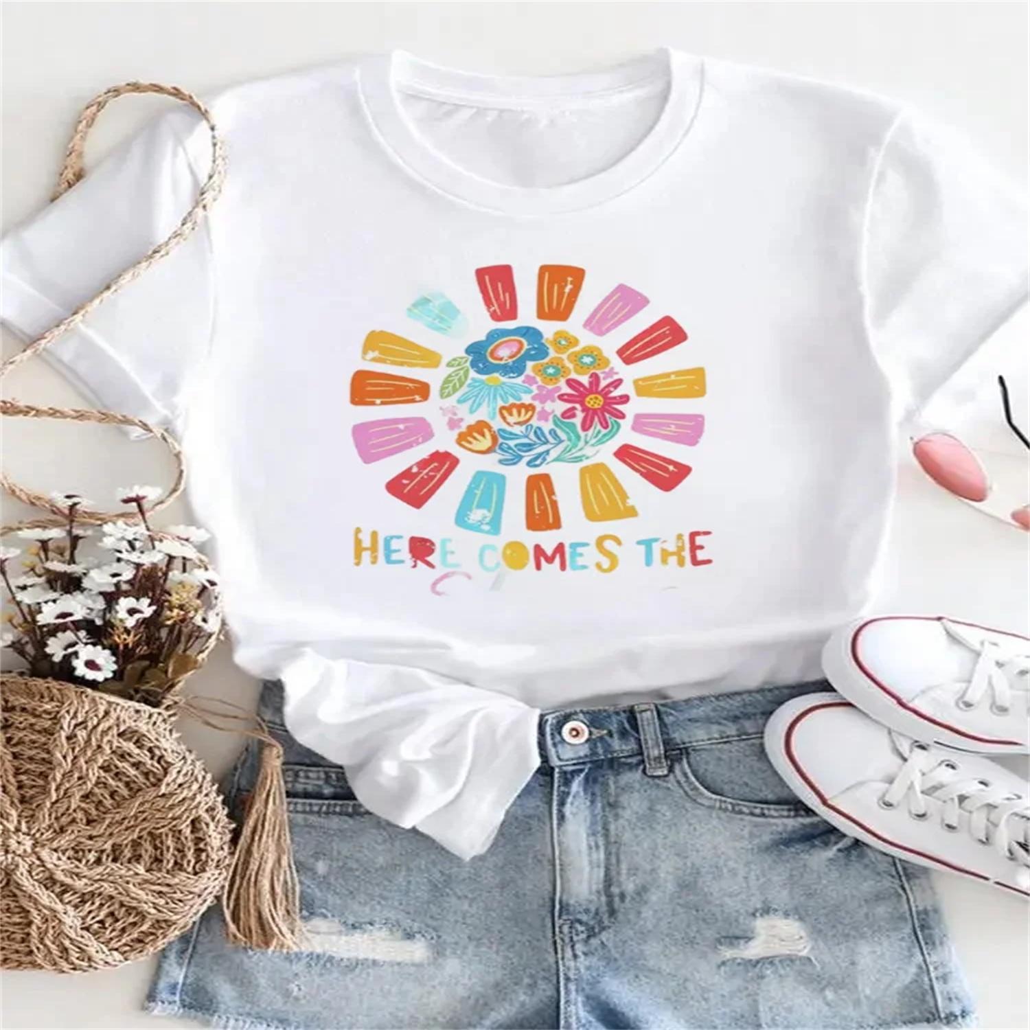 Cute 90s Women s Short Sleeved Printed Fashion Pattern Basic T-Shirt Summer Round Neck Casual Printed Women s Versatile Top XXXXXL білий
Cute 90s Women s Short Sleeved Printed Fashion Pattern Basic T-Shirt Summer Round Neck Casual Printed Women s Versatile Top XXXXXL білий